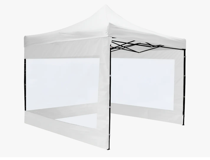 Carpa 3x3 blanca con paredes transparent